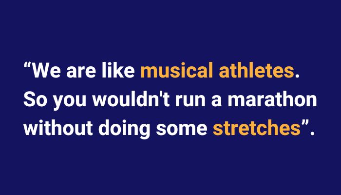 we are like musical athletes. So you wouldn't run a marathon without doing some stretches. Sax School online podcast