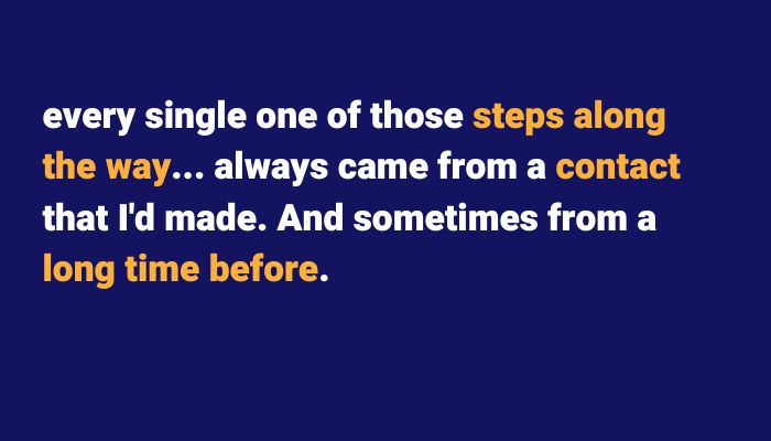 the value of contacts in the music industry. Nigel McGill