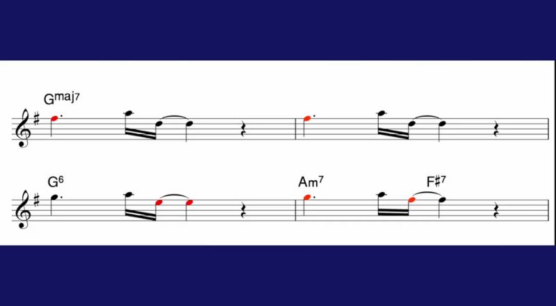 Adding more connecting notes to create a pop sax melody. Sax School Online